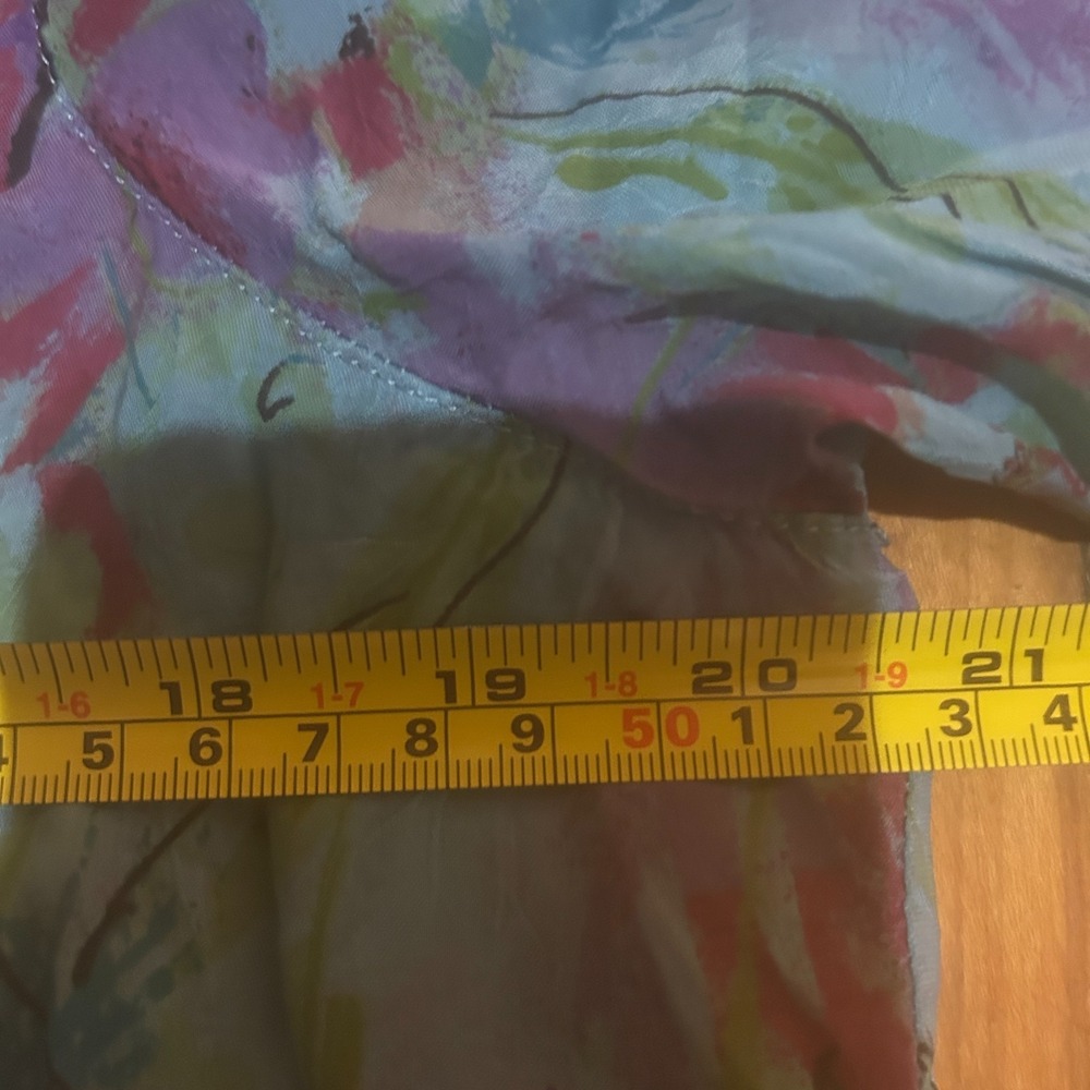Click by Color Me Cotton Blouse Size L Cotton Made in USA Blue Floral Fairy - Picture 6 of 9